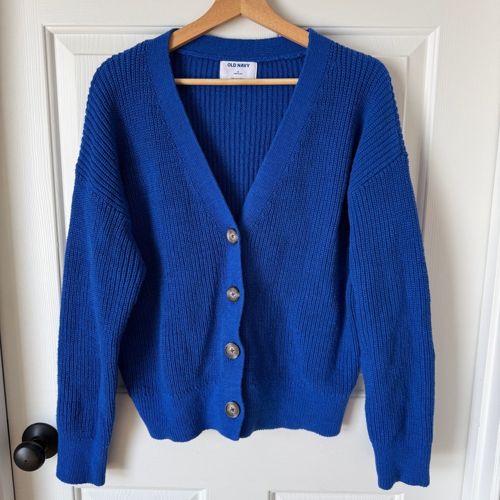 Old Navy Women's Jewel Tone Blue Cardigan Sweater M